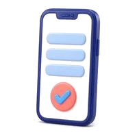 Phone showing a short application form