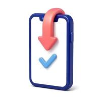 Phone with an arrow showing funds arriving